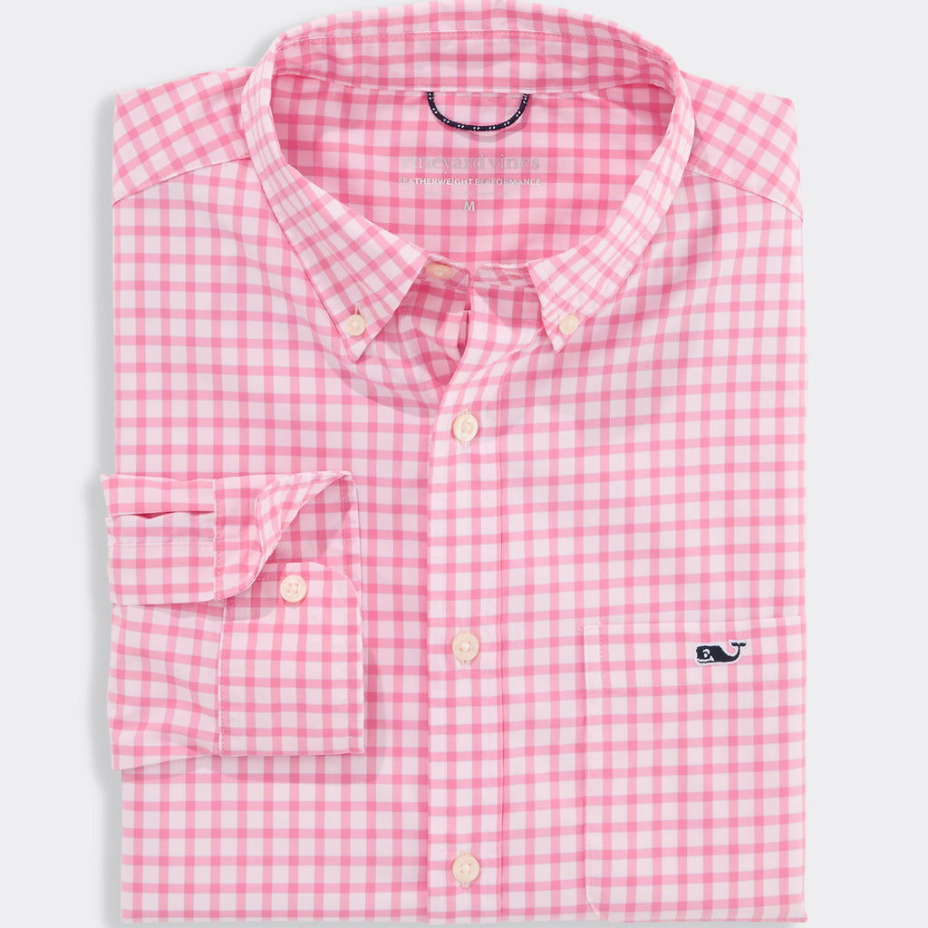 Vineyard Vines Performance Lemon Shark Gingham Featherweight Shirt