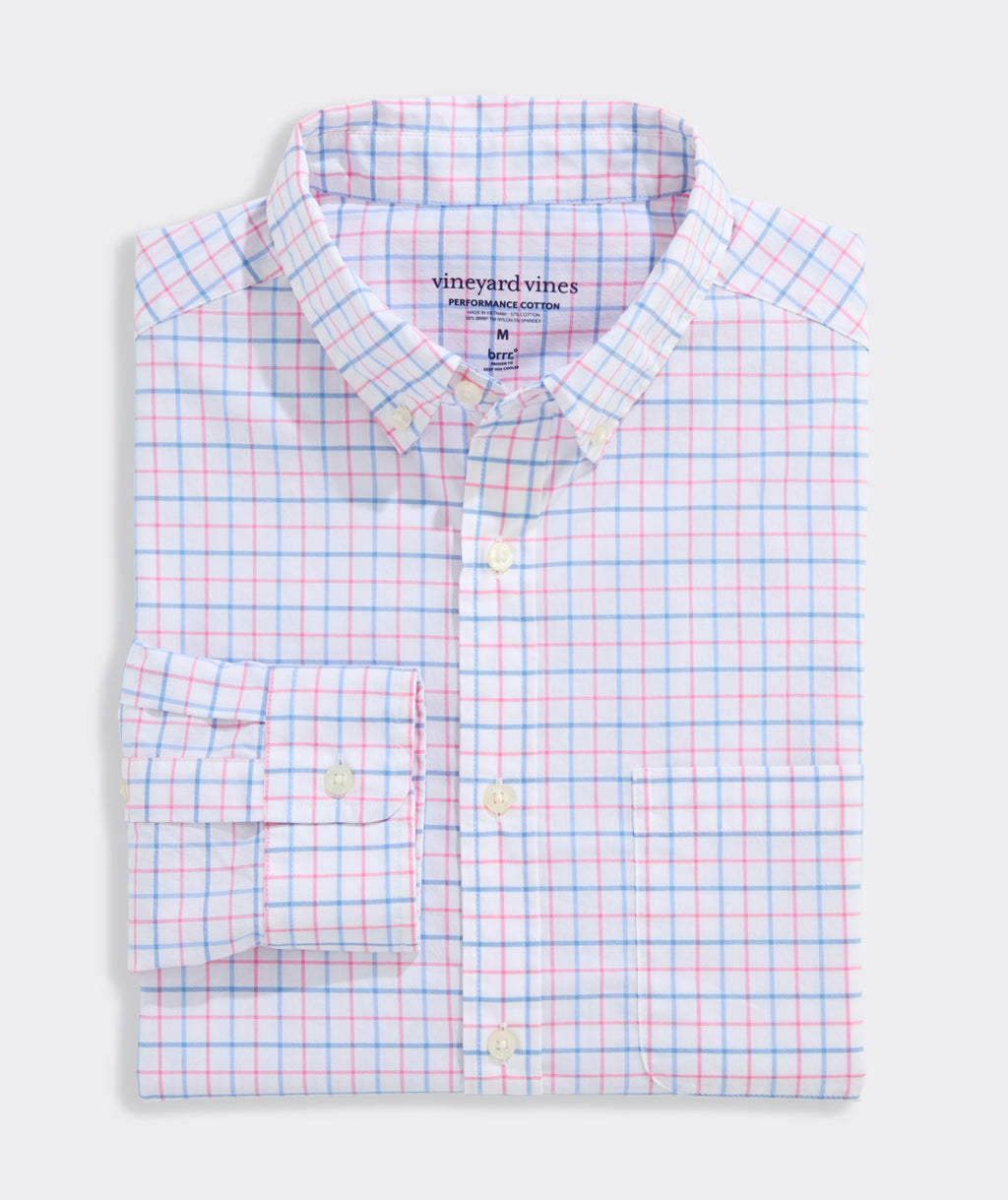 Vineyard Vines Performance Cotton Morada Bay Tattersall Shirt