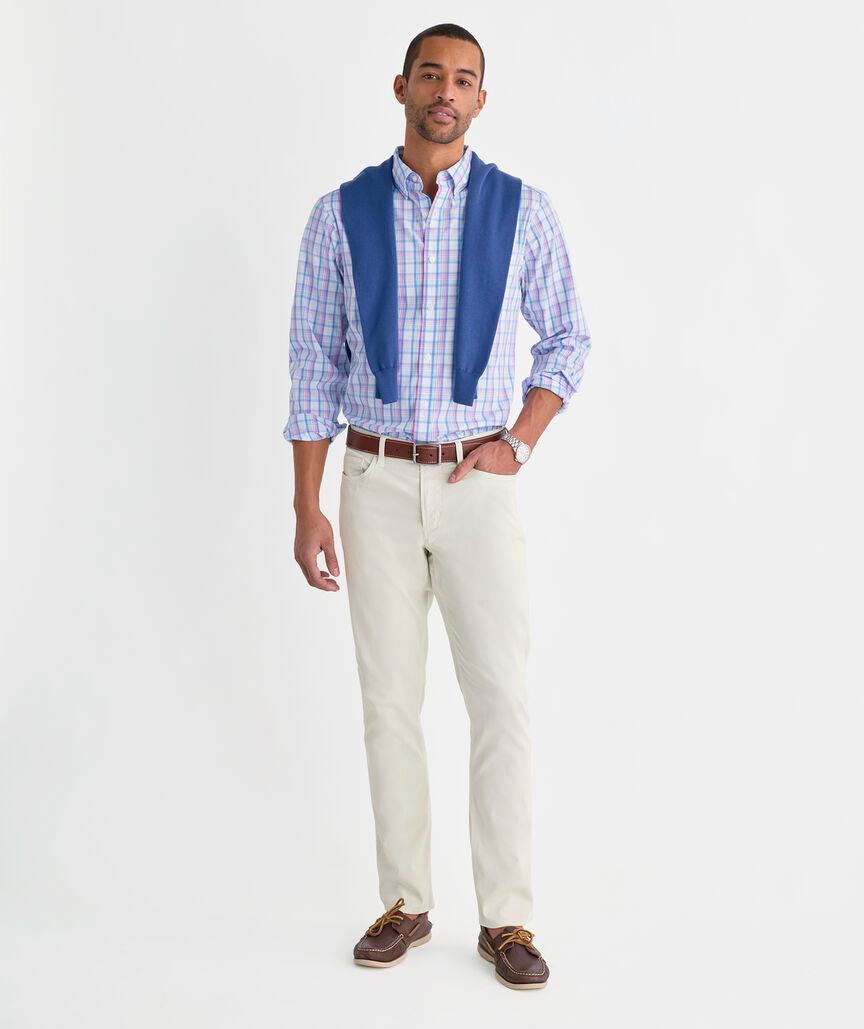Vineyard Vines Tipsy Turtle Plaid Perfect Wash Poplin Shirt