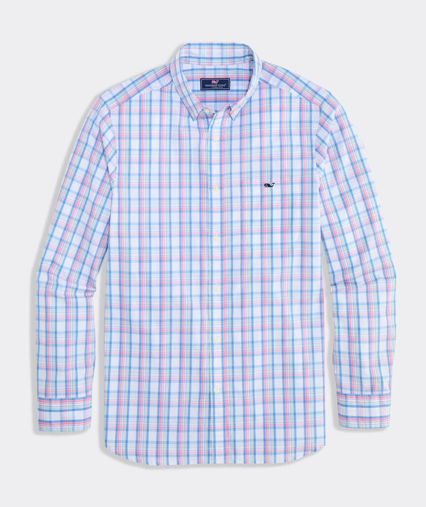 Vineyard Vines Tipsy Turtle Plaid Perfect Wash Poplin Shirt