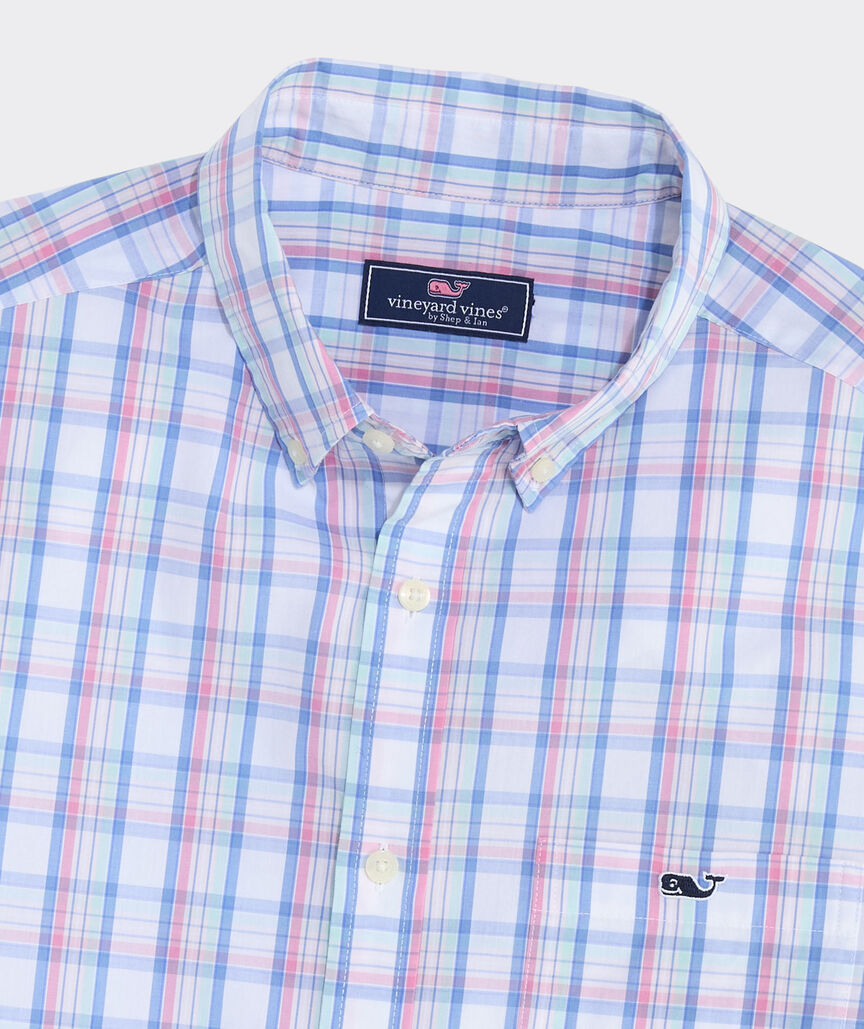 Vineyard Vines Tipsy Turtle Plaid Perfect Wash Poplin Shirt