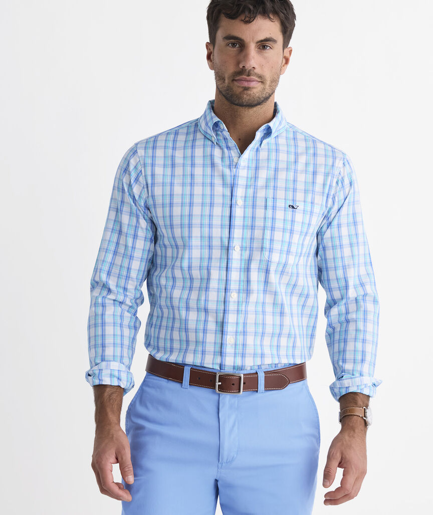 Vineyard Vines Tipsy Turtle Plaid Perfect Wash Poplin Shirt