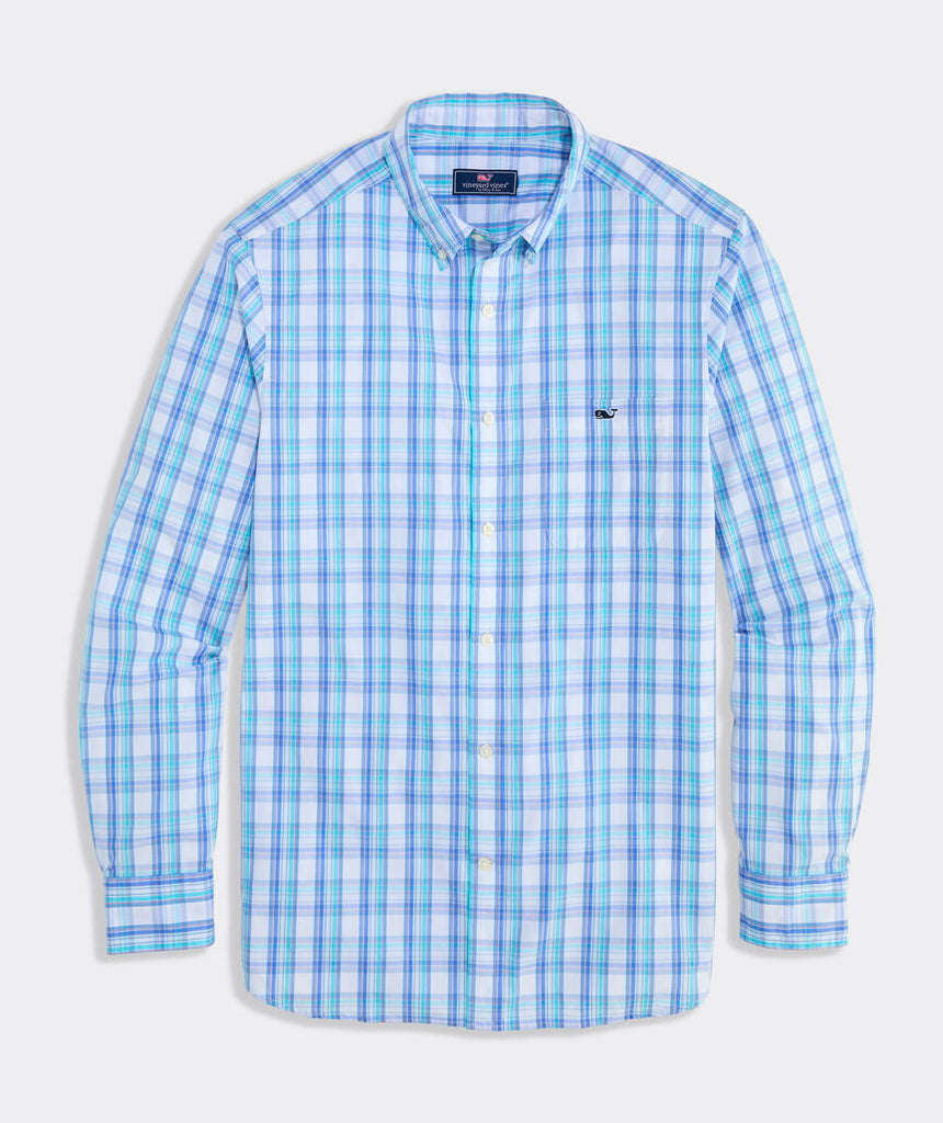 Vineyard Vines Tipsy Turtle Plaid Perfect Wash Poplin Shirt