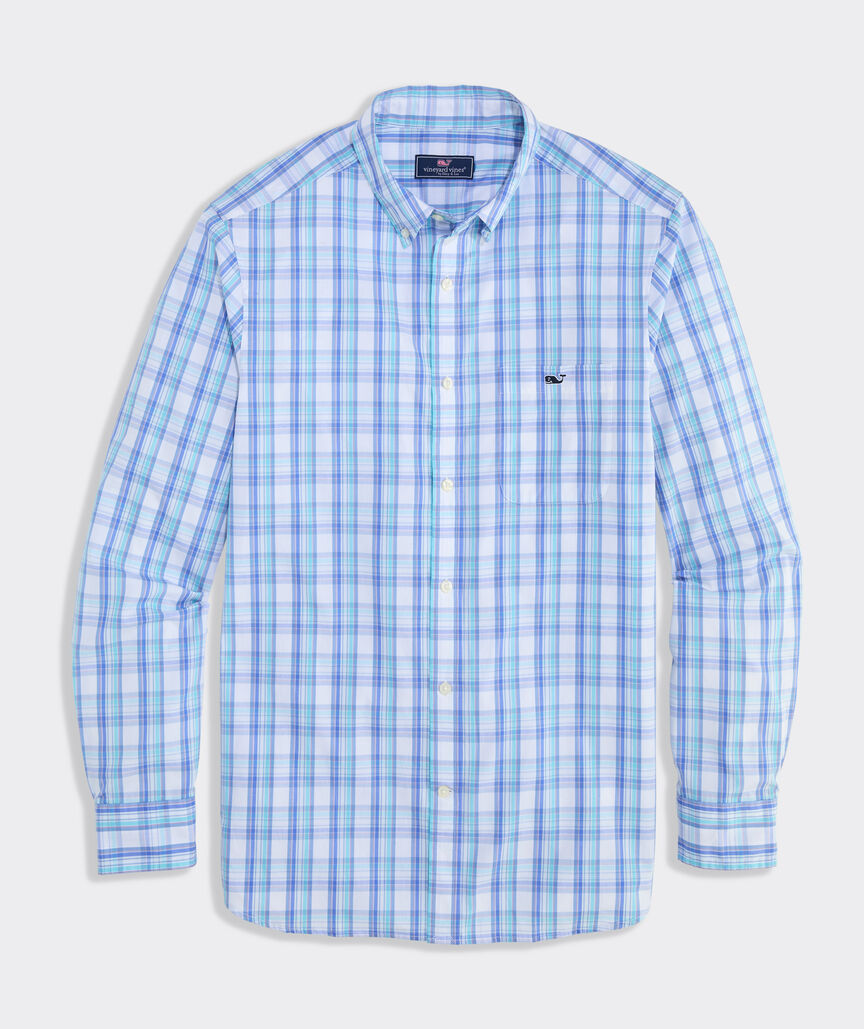Vineyard Vines Tipsy Turtle Plaid Perfect Wash Poplin Shirt