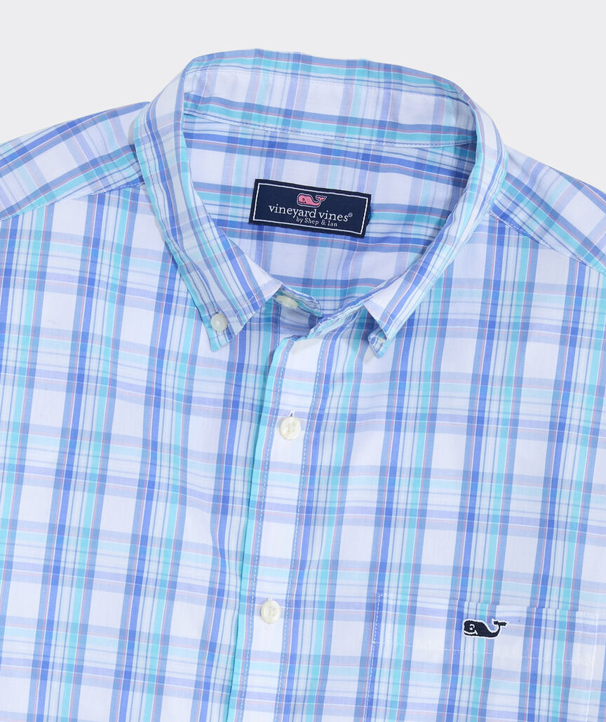 Vineyard Vines Tipsy Turtle Plaid Perfect Wash Poplin Shirt