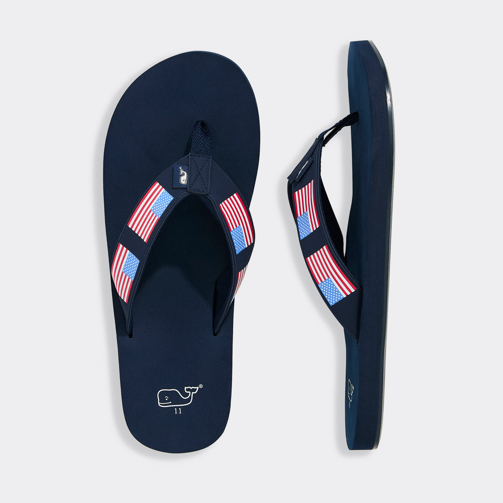 Vineyard Vines American Flag Foam Flip Flop