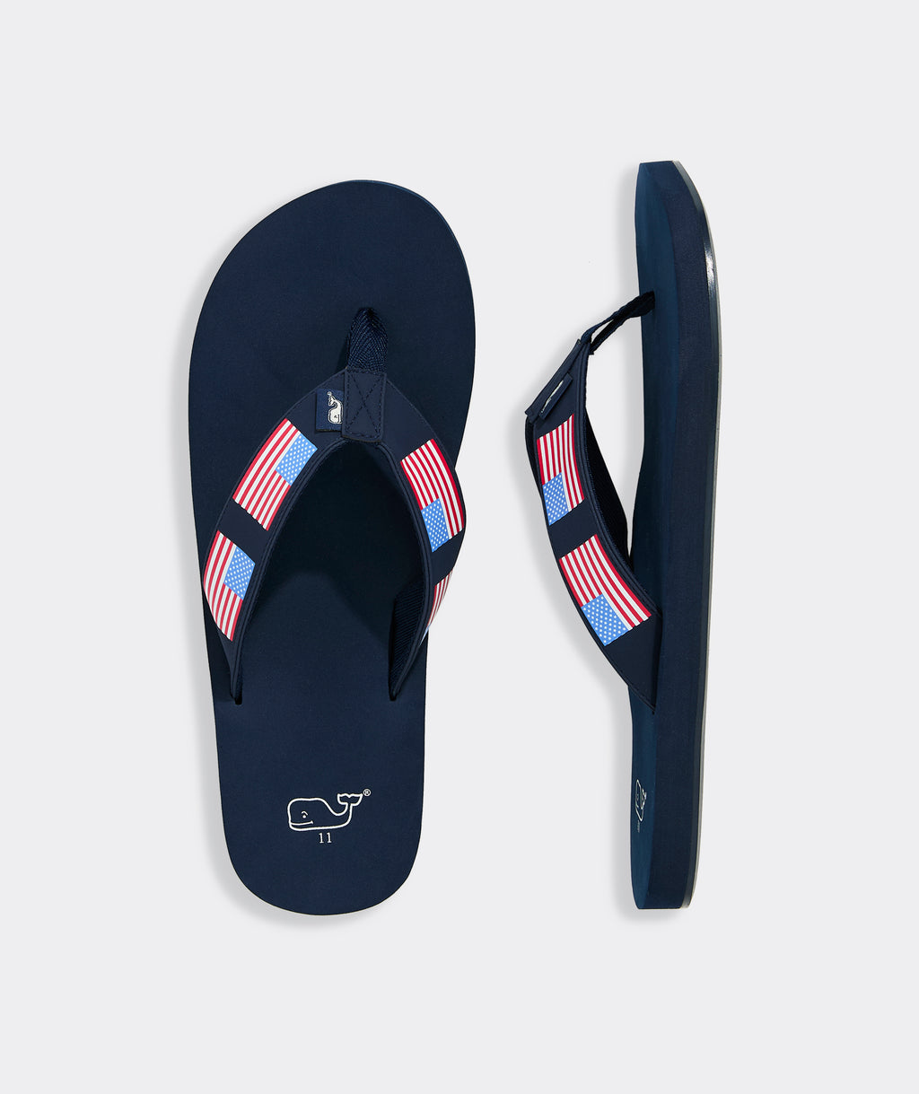 Vineyard Vines American Flag Foam Flip Flop