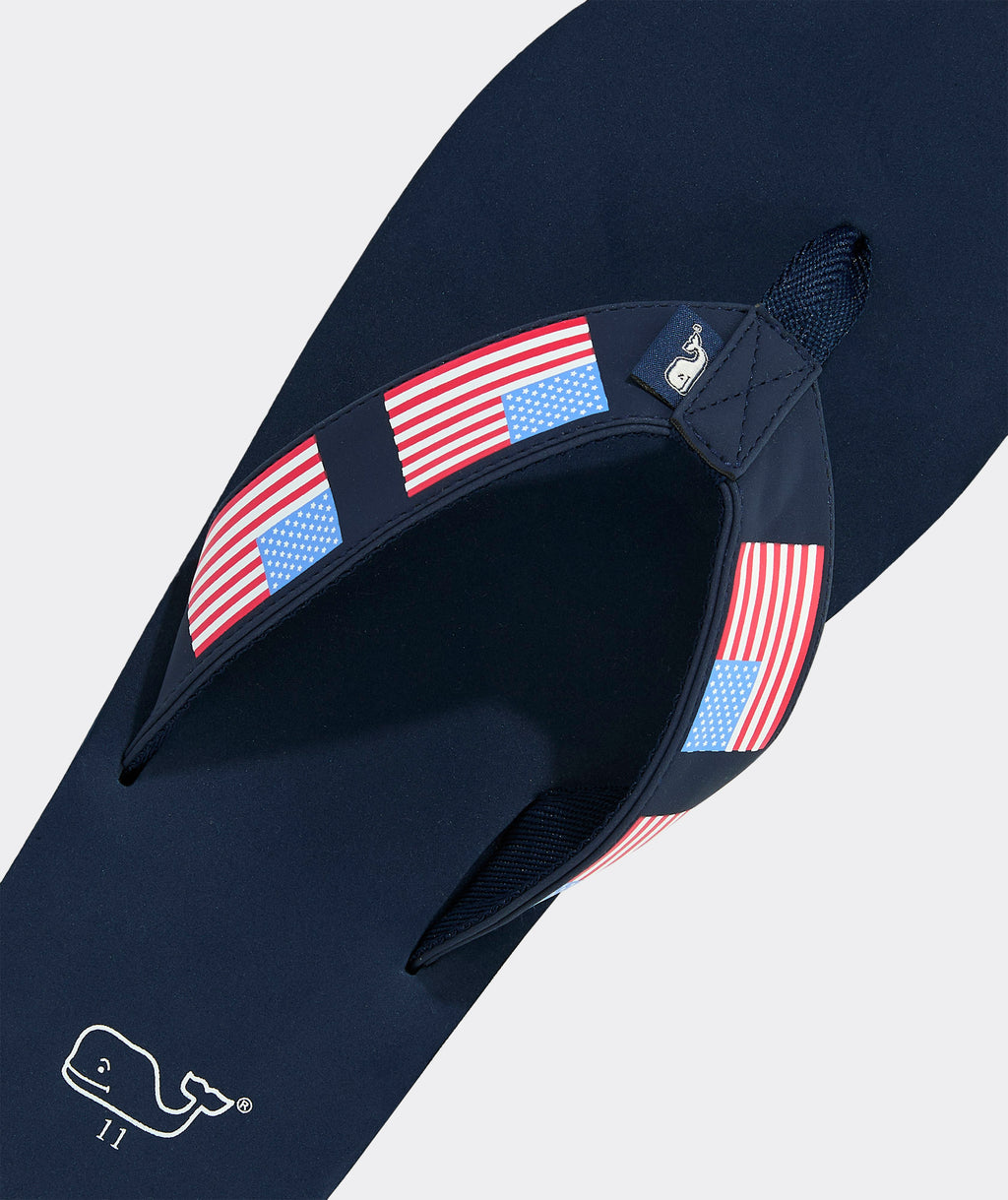 Vineyard Vines American Flag Foam Flip Flop