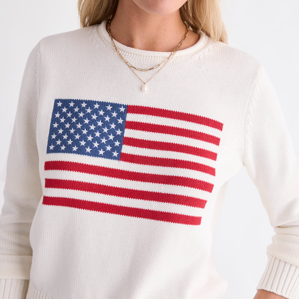 Vineyard Vines Katie Cotton Americana Rollneck Sweater