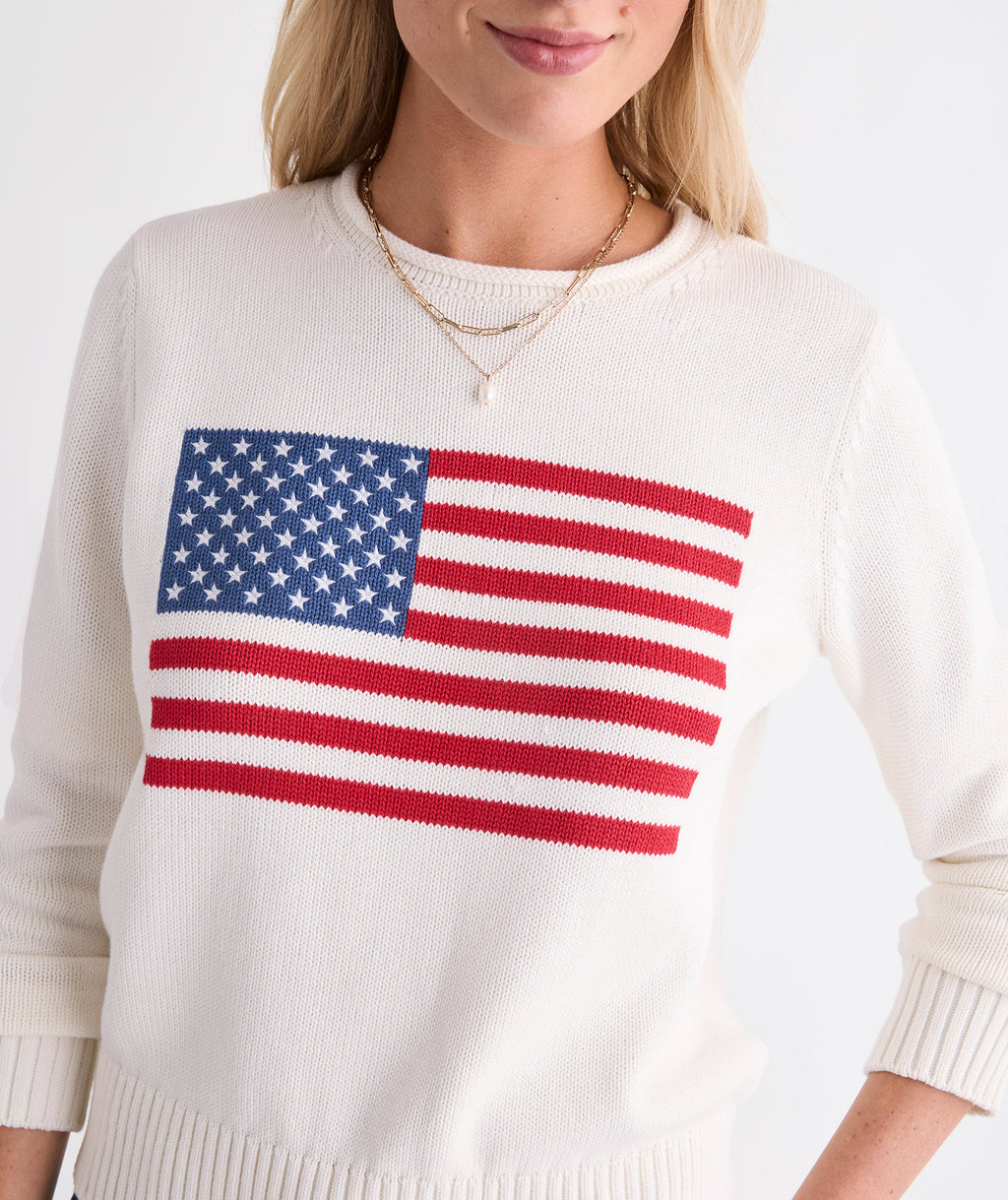 Vineyard Vines Katie Cotton Americana Rollneck Sweater