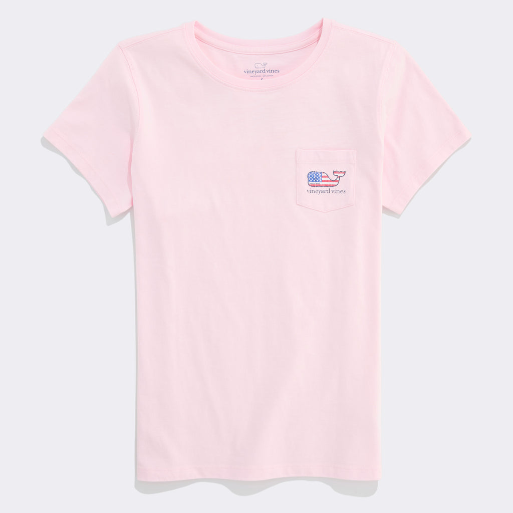 Vineyard Vines Women's Flag Whale Short-Sleeve Pocket Tee