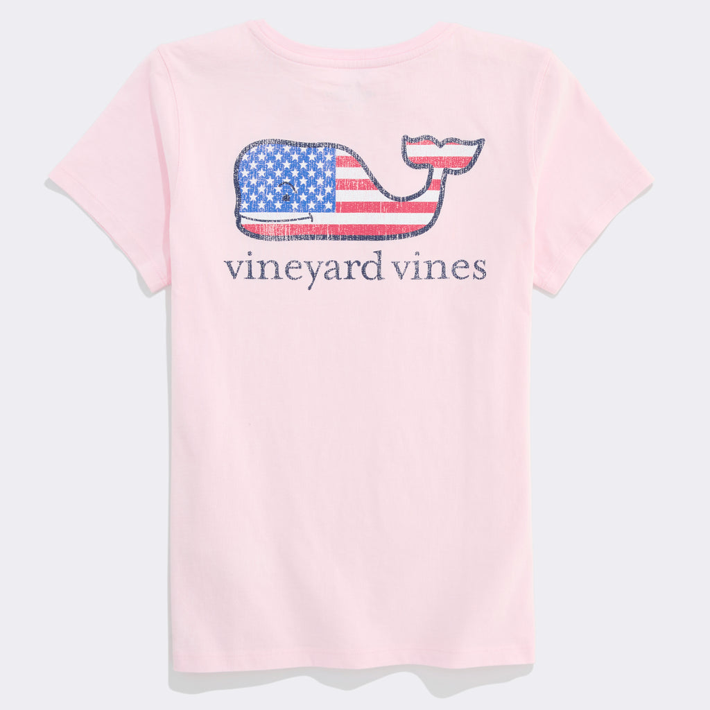 Vineyard Vines Women's Flag Whale Short-Sleeve Pocket Tee