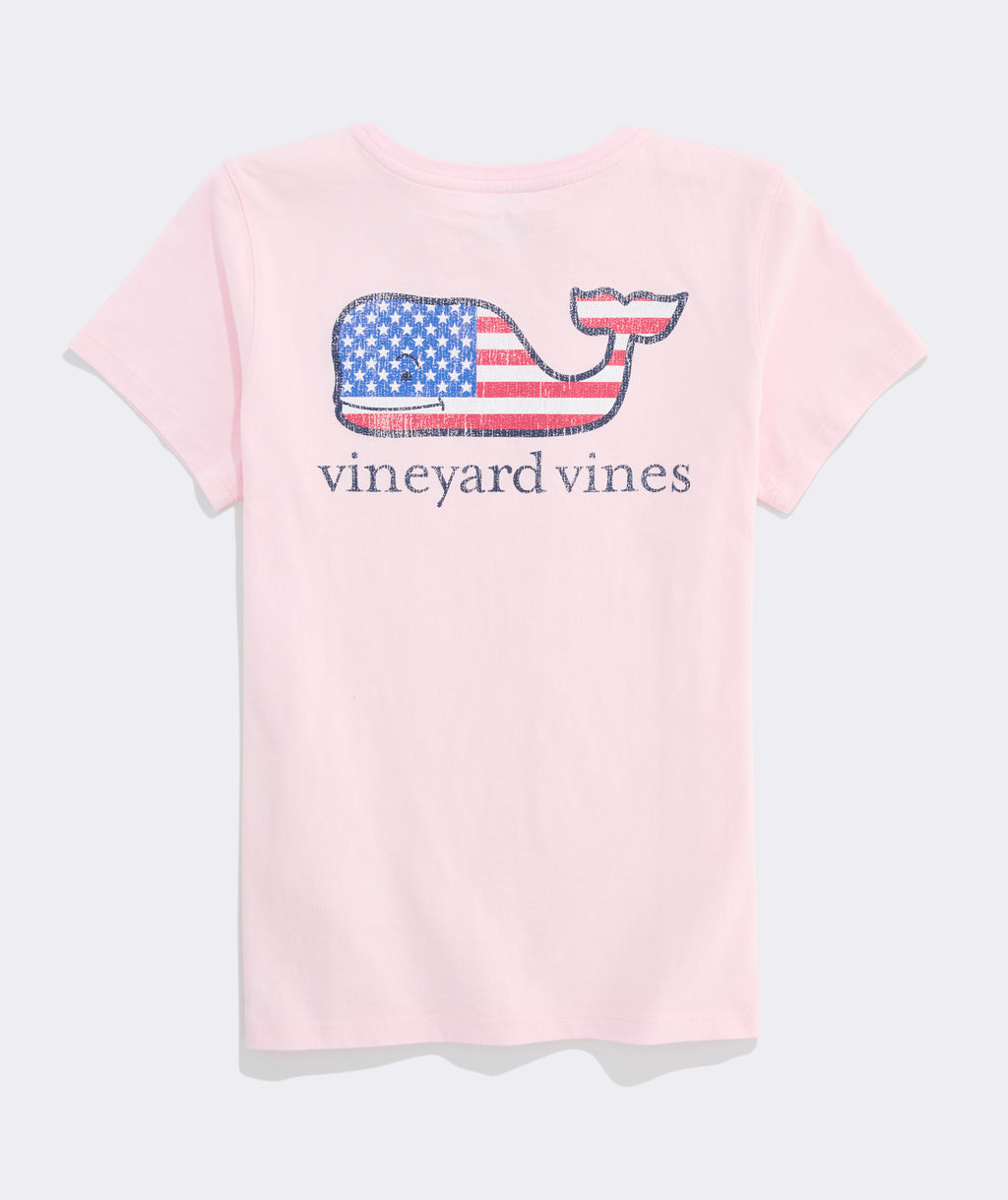 Vineyard Vines Women's Flag Whale Short-Sleeve Pocket Tee