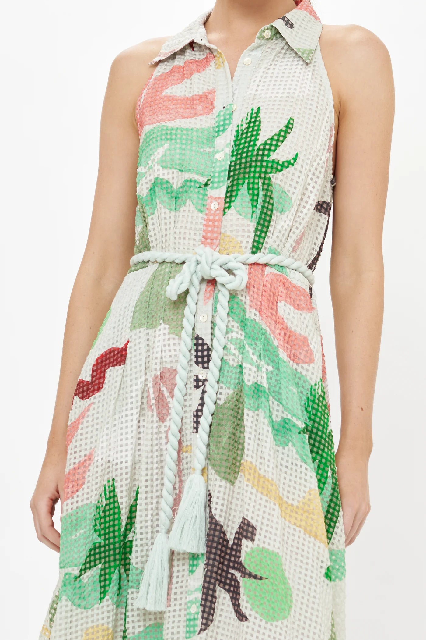 Oliphant Sleeveless Shirt Dress Maxi