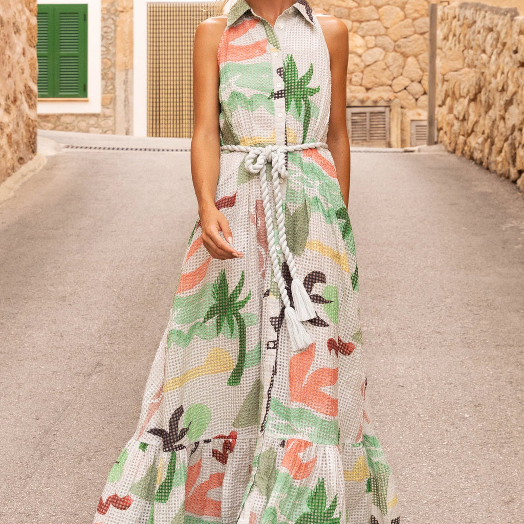 Oliphant Sleeveless Shirt Dress Maxi