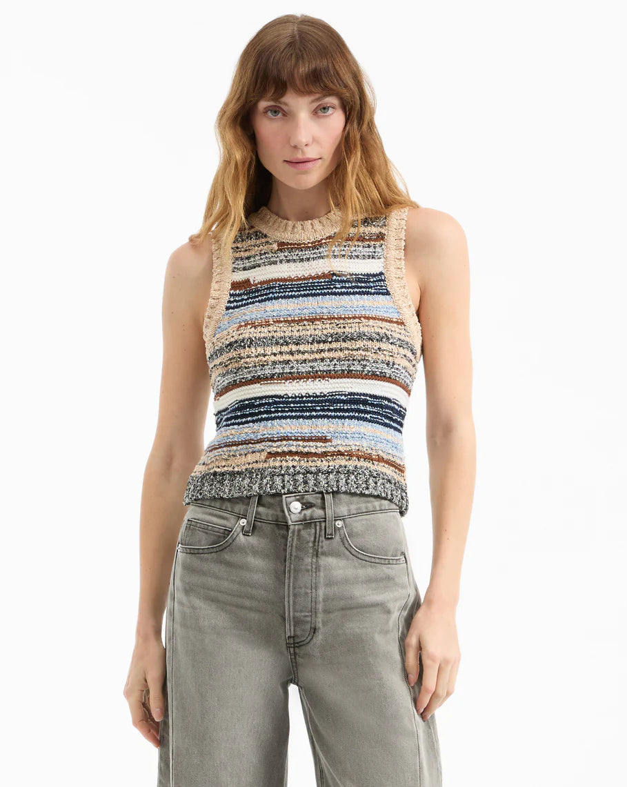 Veronica Beard Jerrel Wool-Blend Cropped Tank Top