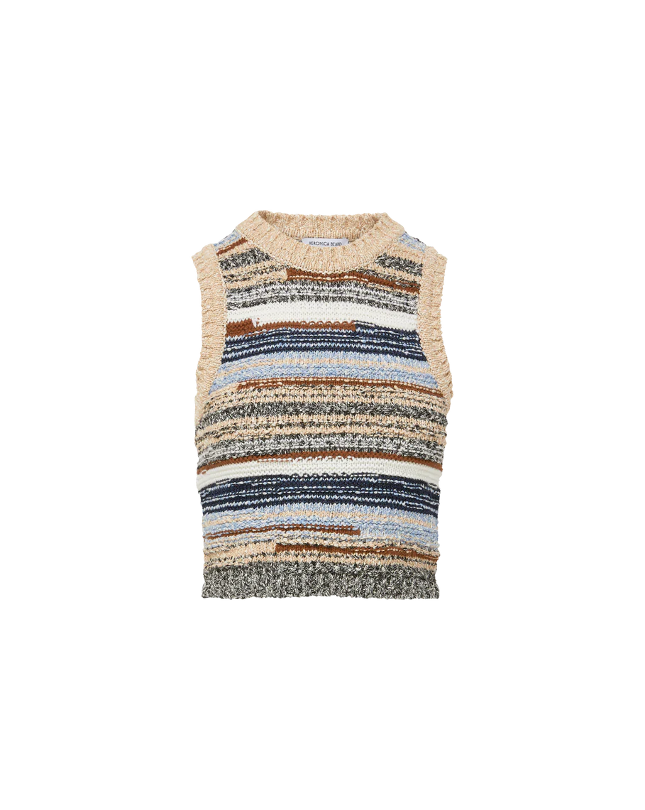 Veronica Beard Jerrel Wool-Blend Cropped Tank Top