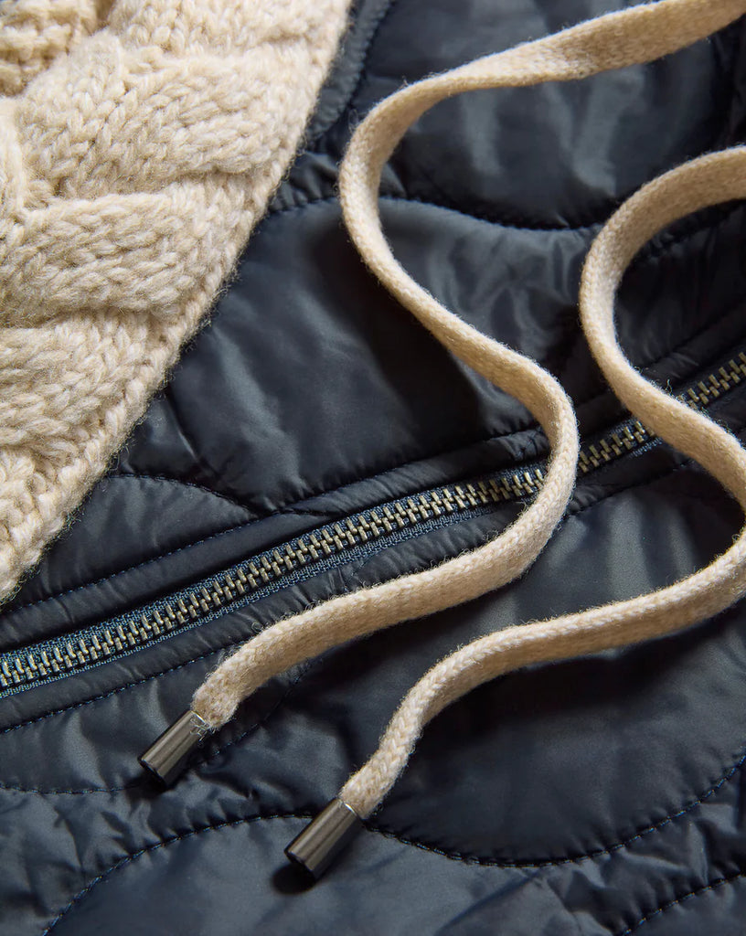 Veronica Beard Barrows Knit-Sleeve Quilted Jacket