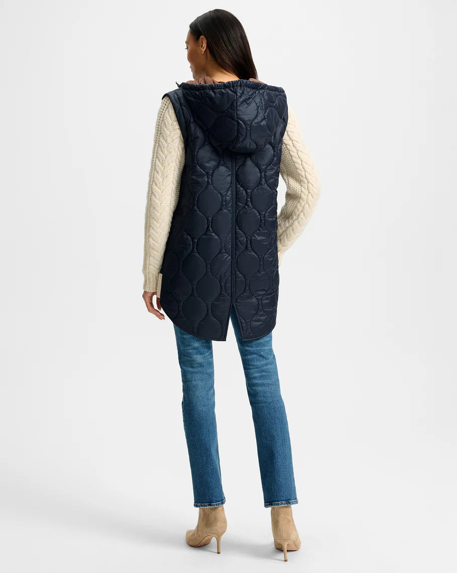 Veronica Beard Barrows Knit-Sleeve Quilted Jacket