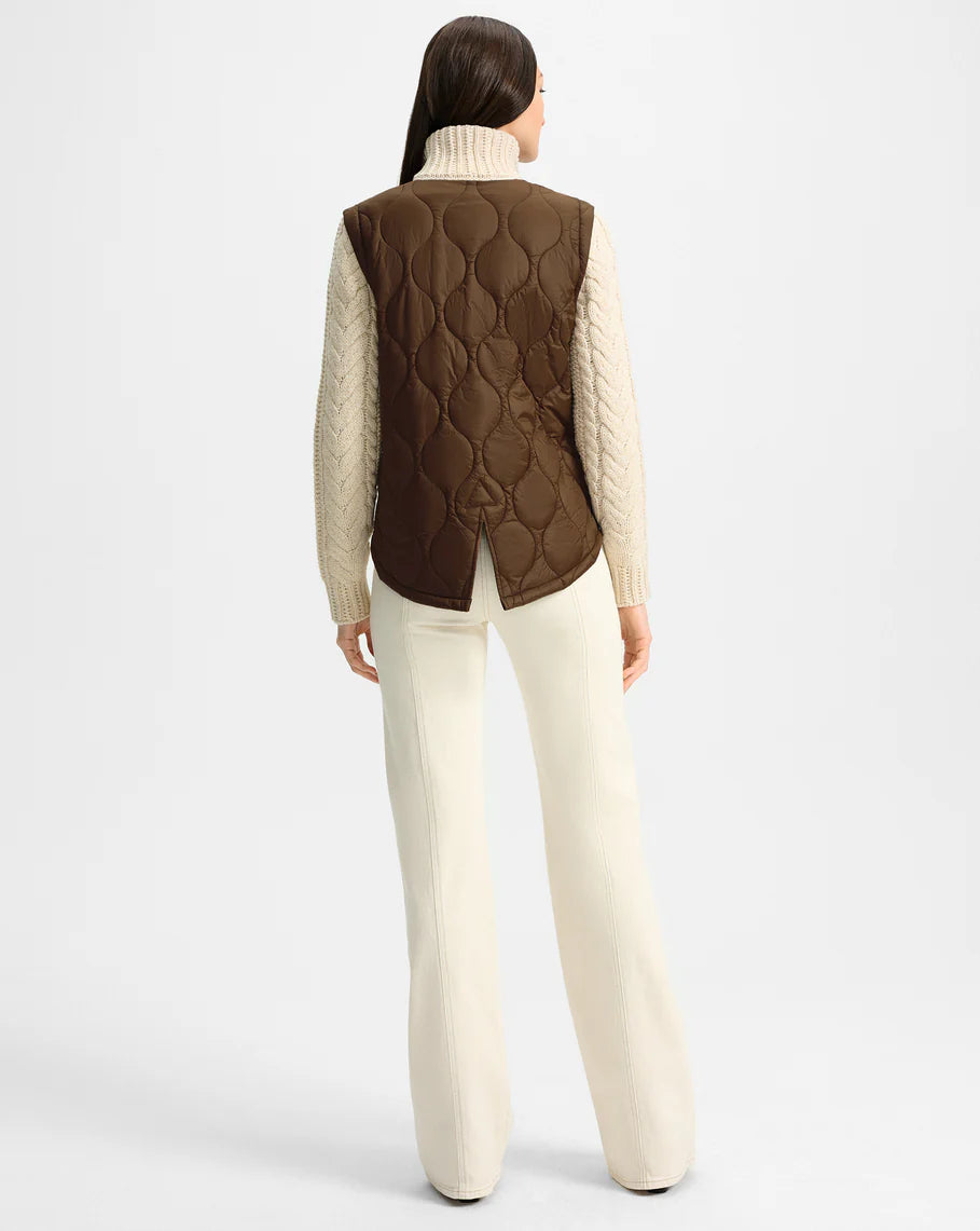 Veronica Beard Patra Knit-Sleeve Quilted Jacket