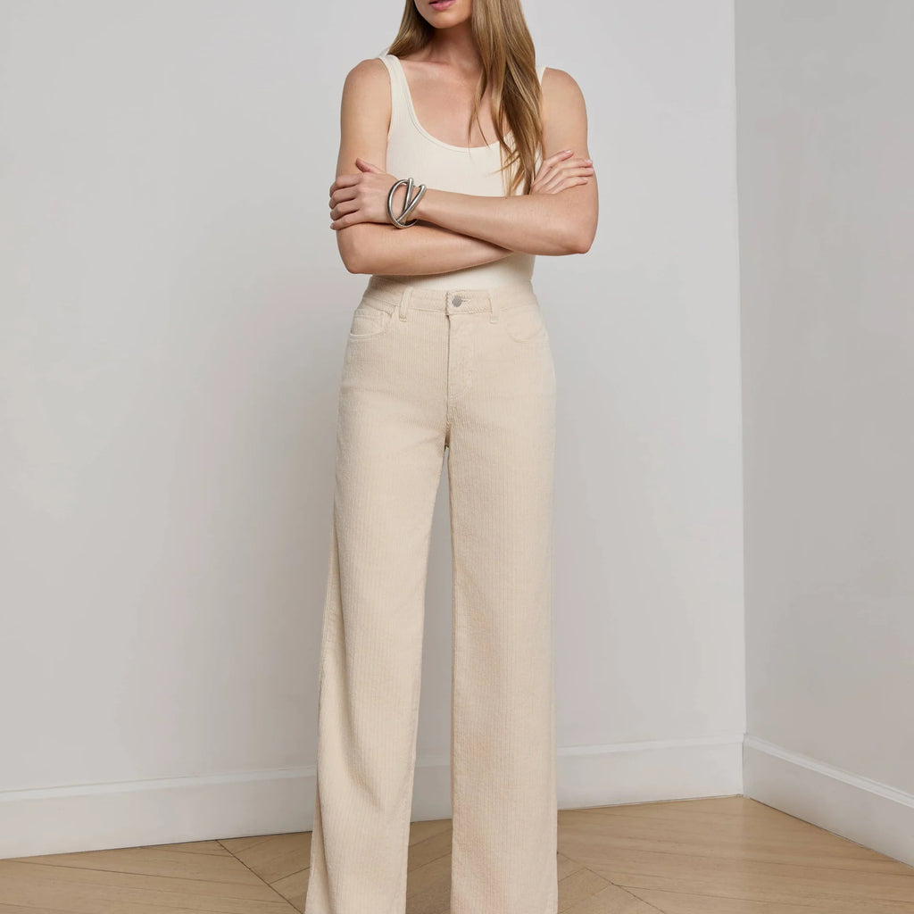 L'Agence Scottie Corduroy Wide-Leg Pant