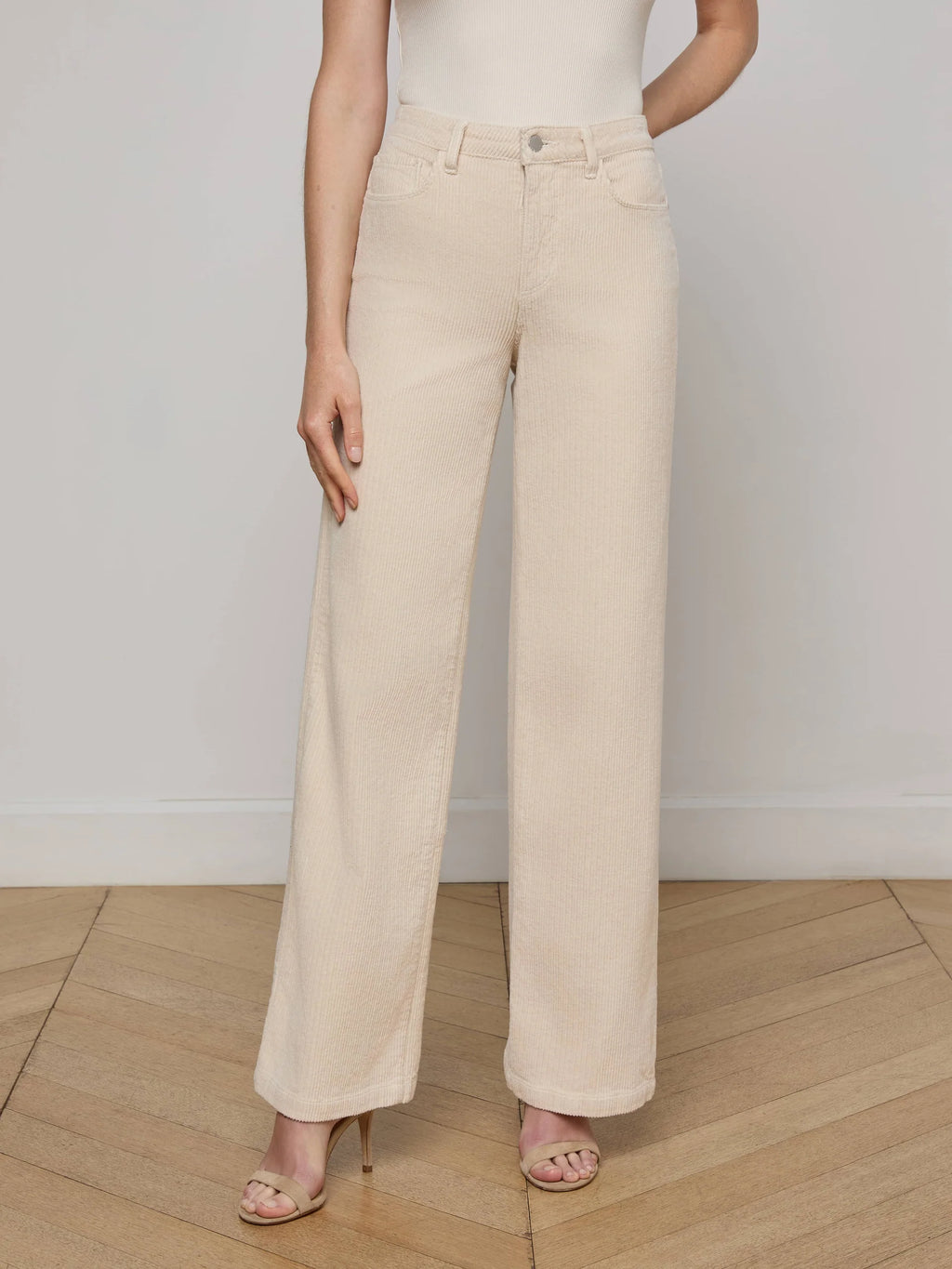 L'Agence Scottie Corduroy Wide-Leg Pant