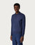 Canali Melange Blue Merino Wool Polo Shirt