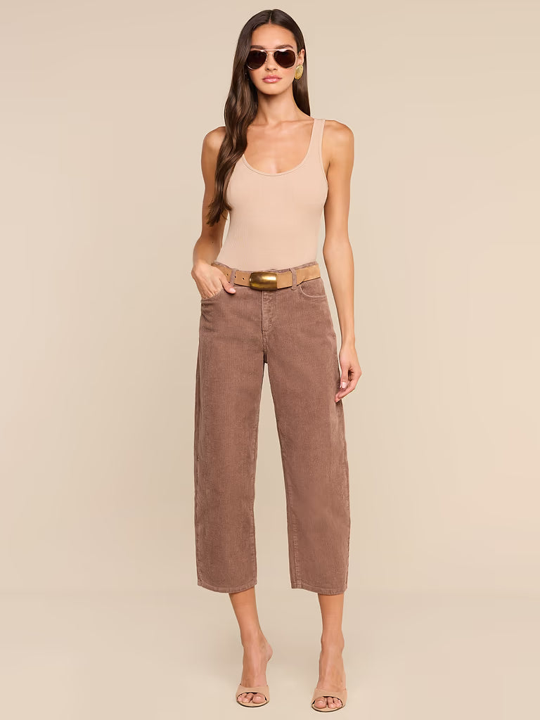 L'Agence Mallis Corduroy Bow-Leg Pant