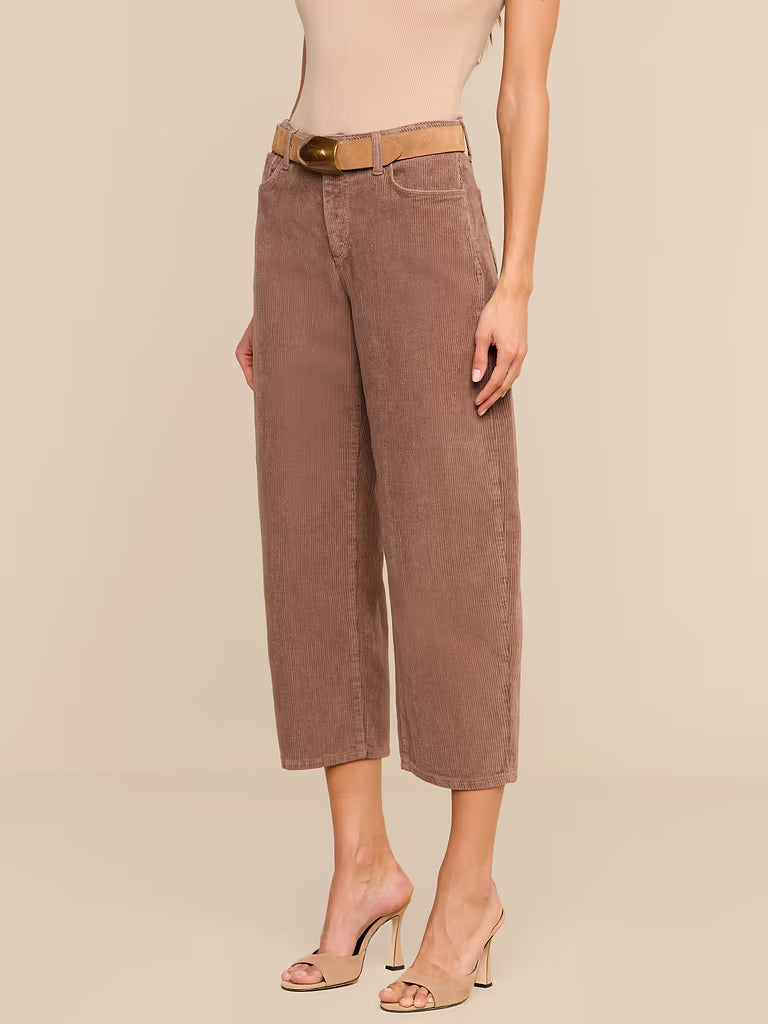 L'Agence Mallis Corduroy Bow-Leg Pant