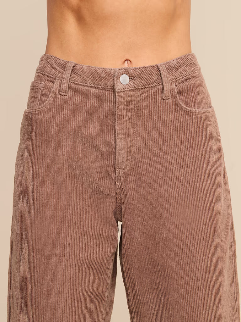 L'Agence Mallis Corduroy Bow-Leg Pant