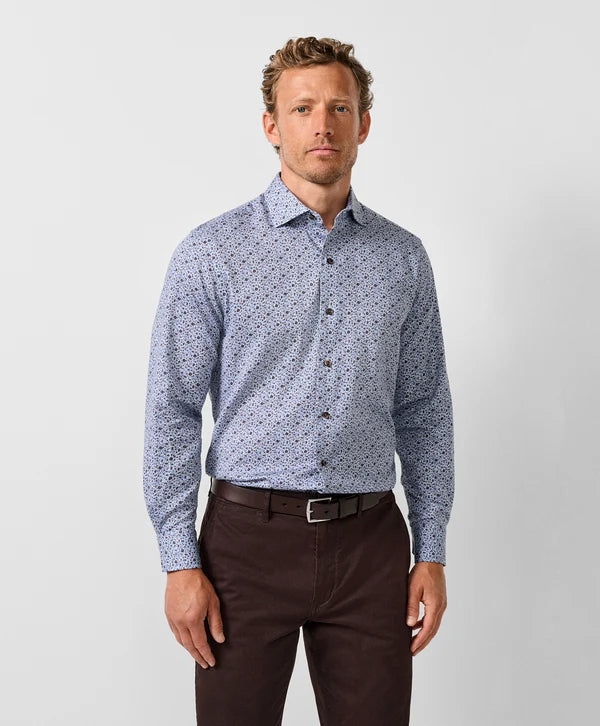 David Donahue Floral Print Sport Shirt