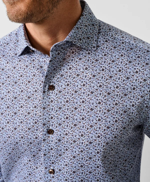 David Donahue Floral Print Sport Shirt