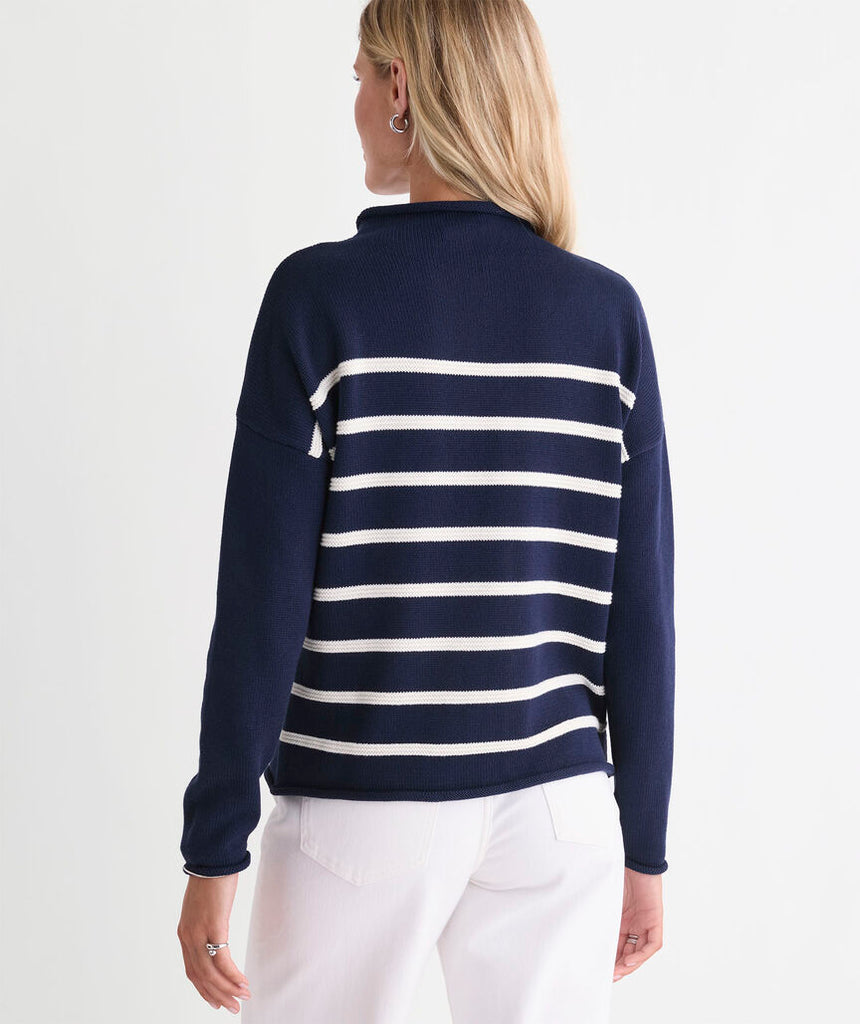 Vineyard Vines Katie Cotton Mockneck Stripe Sweater