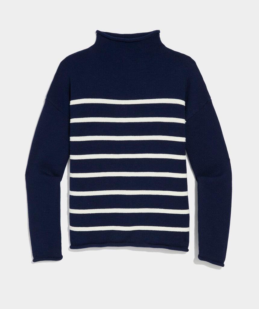 Vineyard Vines Katie Cotton Mockneck Stripe Sweater