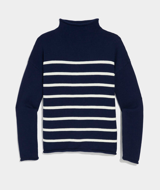 Vineyard Vines Katie Cotton Mockneck Stripe Sweater