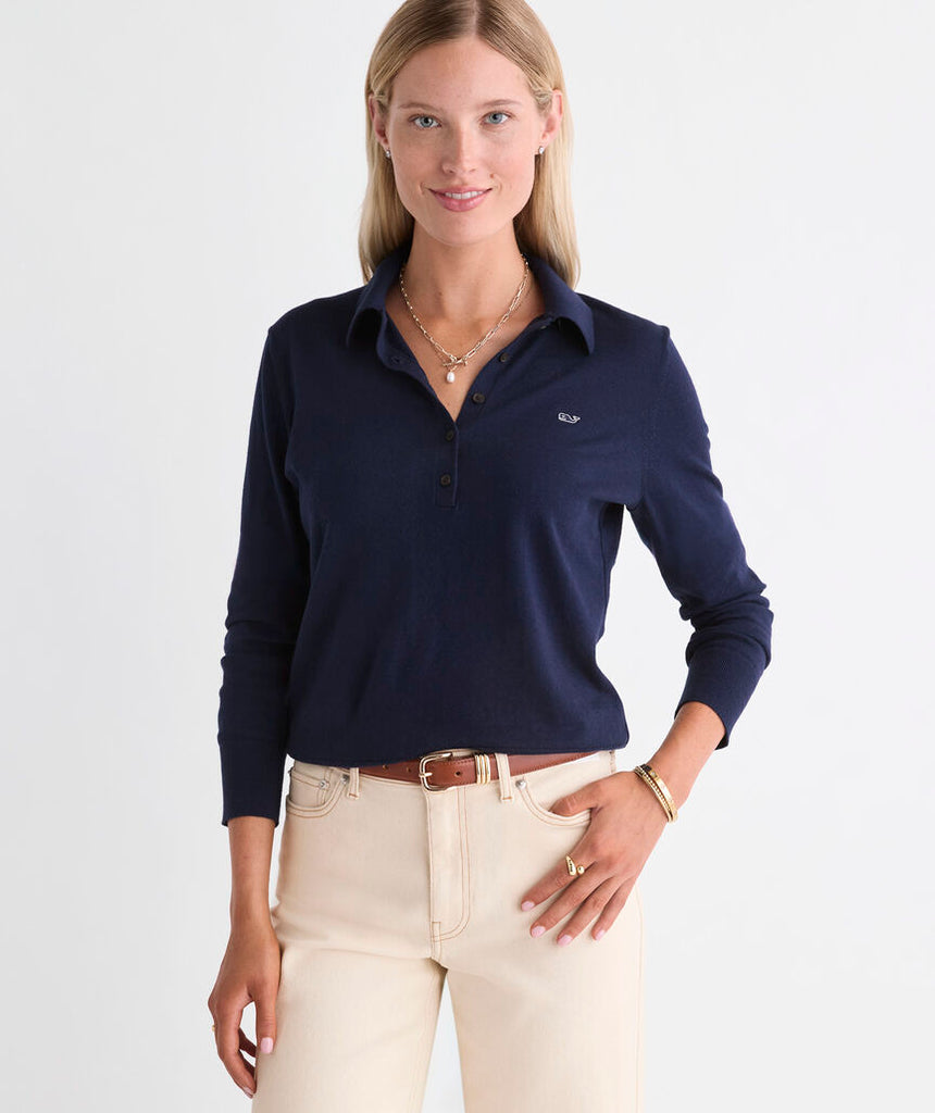 Vineyard Vines Cotton Cashmere Heritage Sweater Polo