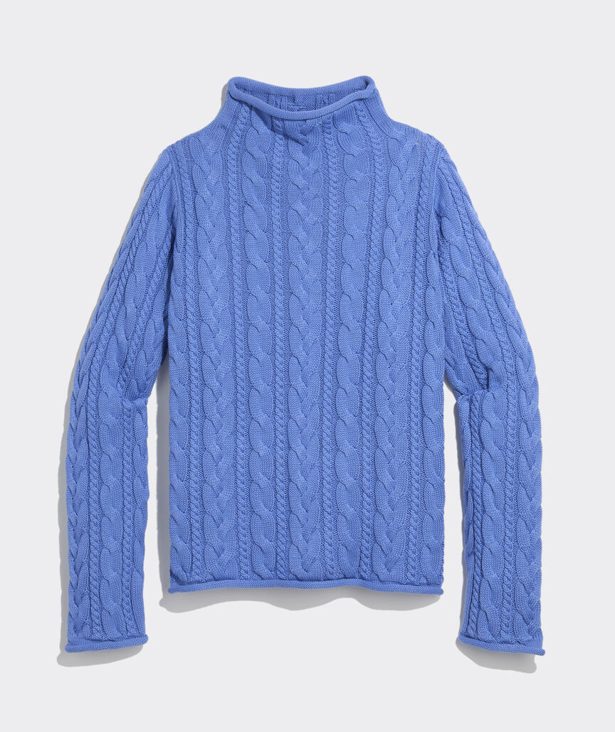 Vineyard Vines Katie Cotton Cable Mockneck Sweater