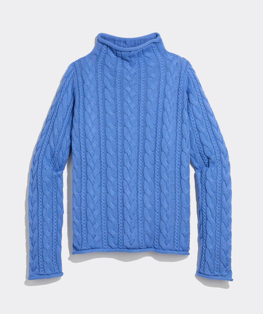 Vineyard Vines Katie Cotton Cable Mockneck Sweater