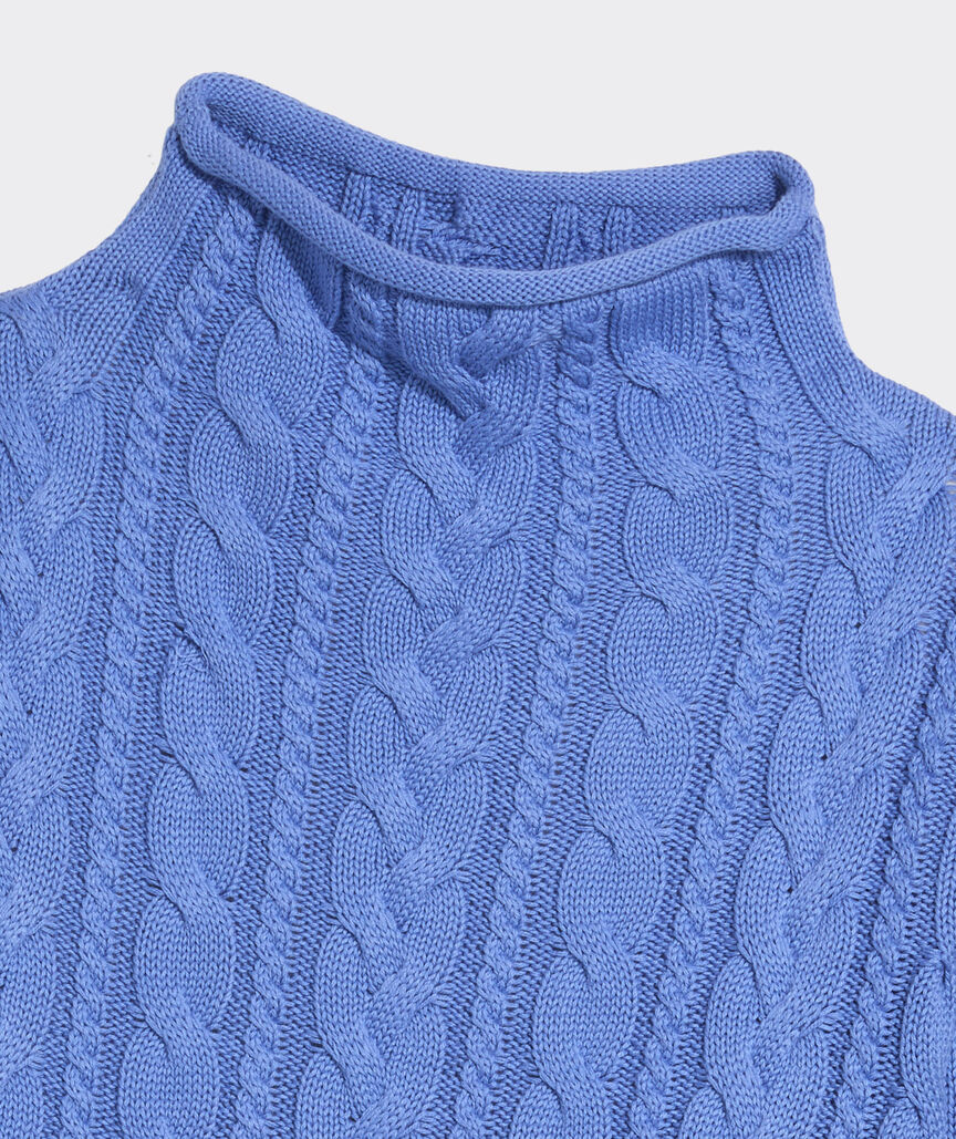 Vineyard Vines Katie Cotton Cable Mockneck Sweater