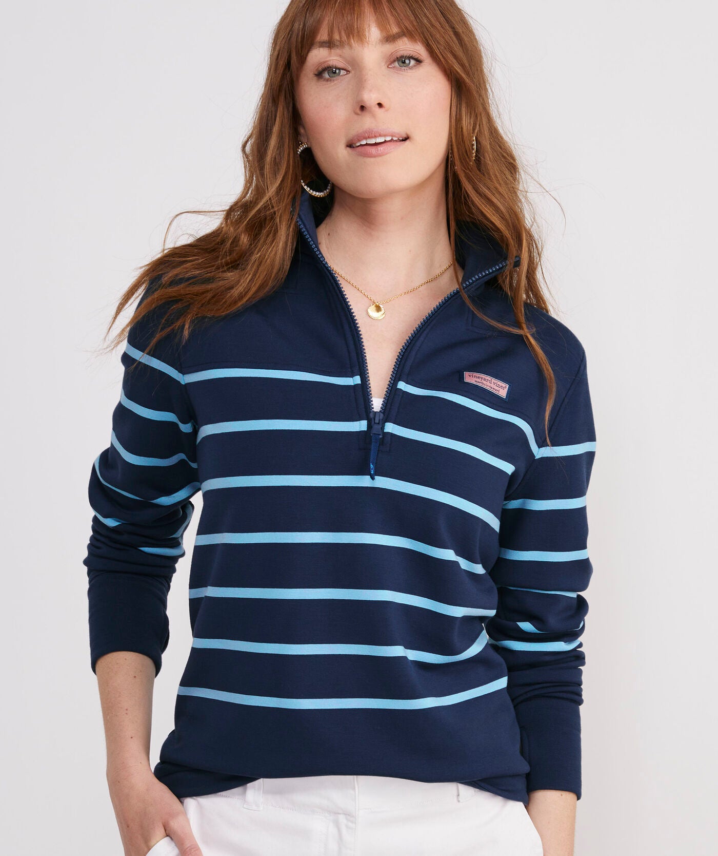 Vineyard Vines - Women's Boathouse Relaxed Shep Shirt Crystal Blue / XSmall