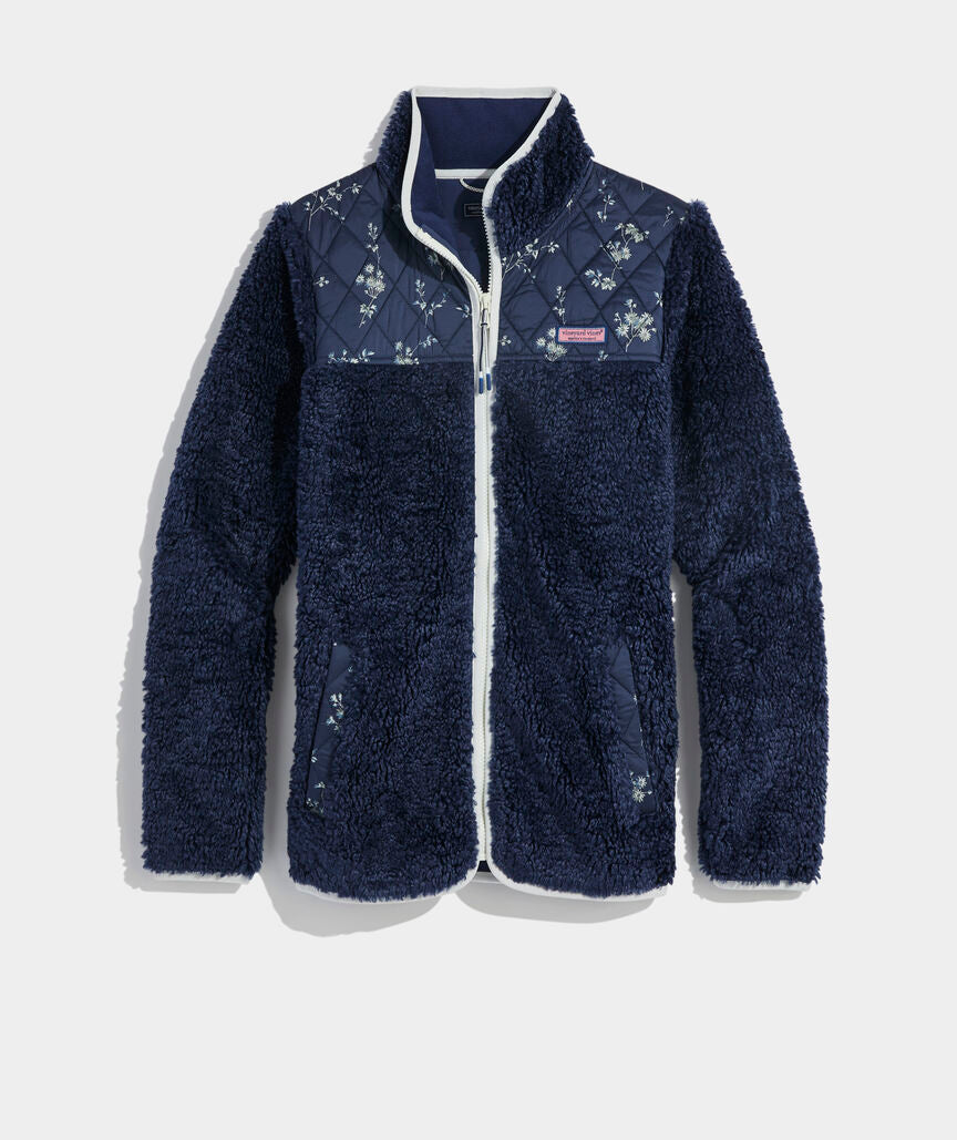 Vineyard Vines Heritage High-Pile Fleece Mixed Print Jacket