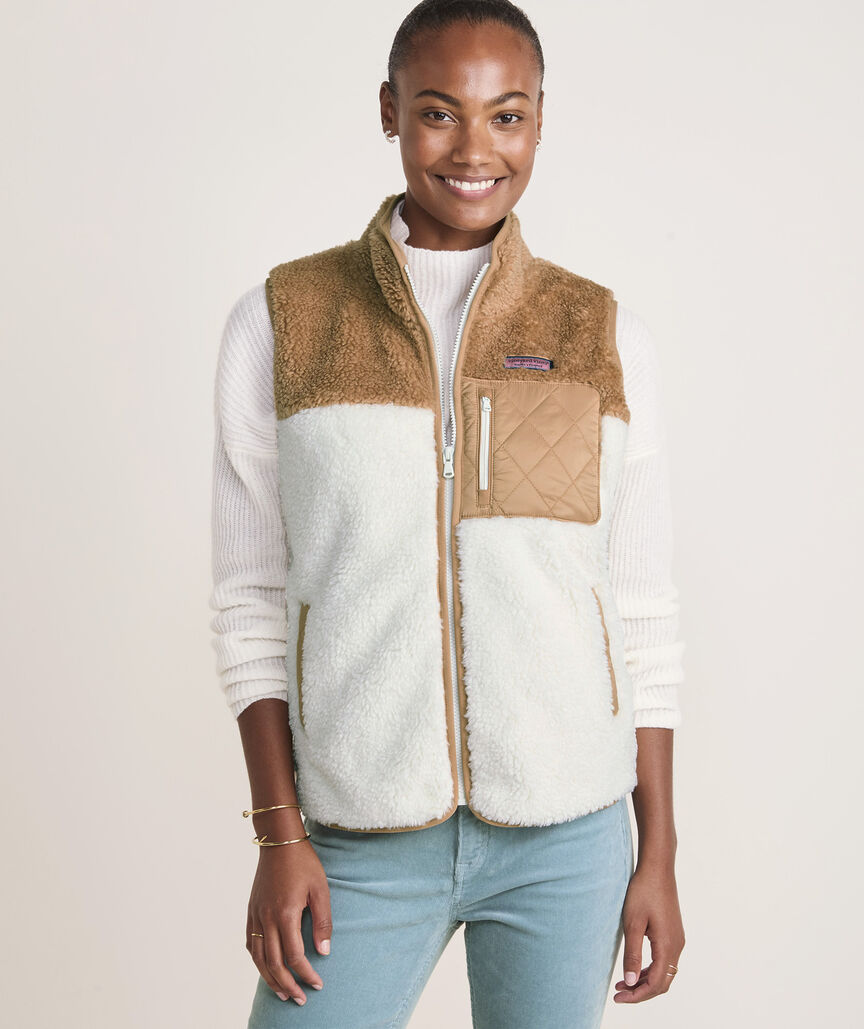 Vineyard Vines Colorblock Heritage High-Pile Fleece Full-Zip Vest