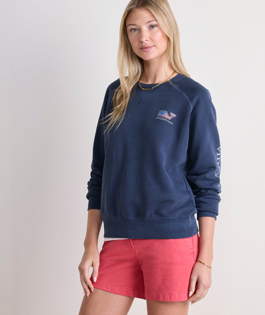 Vineyard Vines Americana Whale Surf Terry Sweatshirt