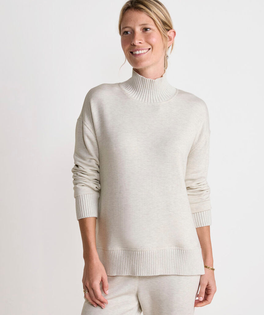 Vineyard Vines Dreamcloth® Ribbed Trim Funnel-Neck Pullover