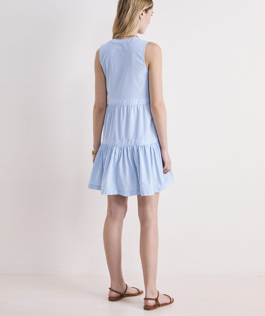 Vineyard Vines Harbor Seersucker Tiered Dress