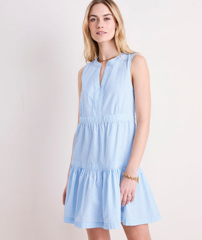 Vineyard Vines Harbor Seersucker Tiered Dress