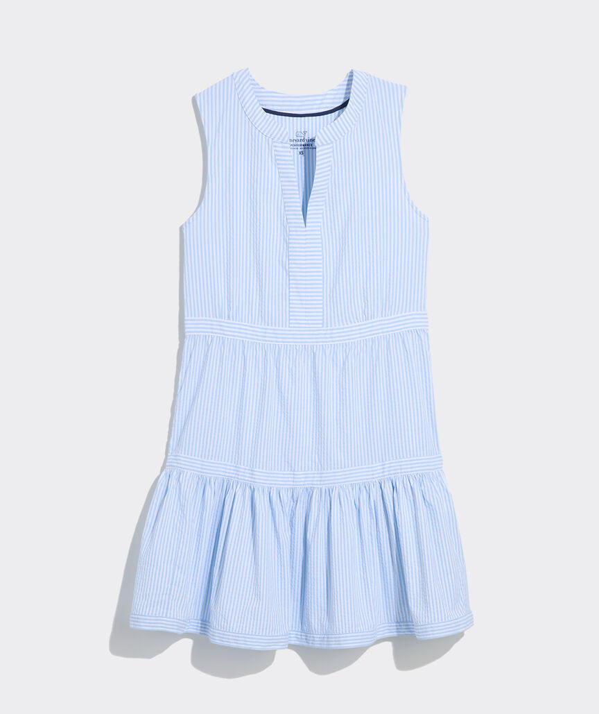 Vineyard Vines Harbor Seersucker Tiered Dress