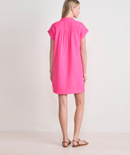 Vineyard Vines Margo Seastitch Double Gauze Shirtdress