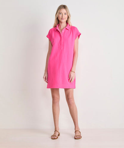 Vineyard Vines Margo Seastitch Double Gauze Shirtdress
