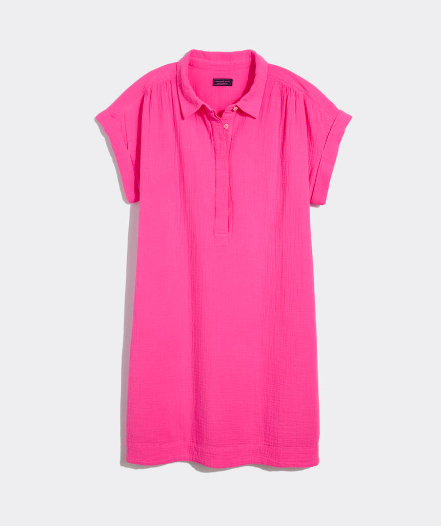 Vineyard Vines Margo Seastitch Double Gauze Shirtdress